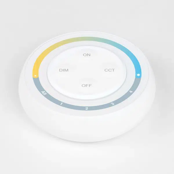 S1W+ 4-Zone Round CCT RF Wireless Remote LED Controller S1W+ 4-Zone Round CCT RF Wireless Remote LED Controller
